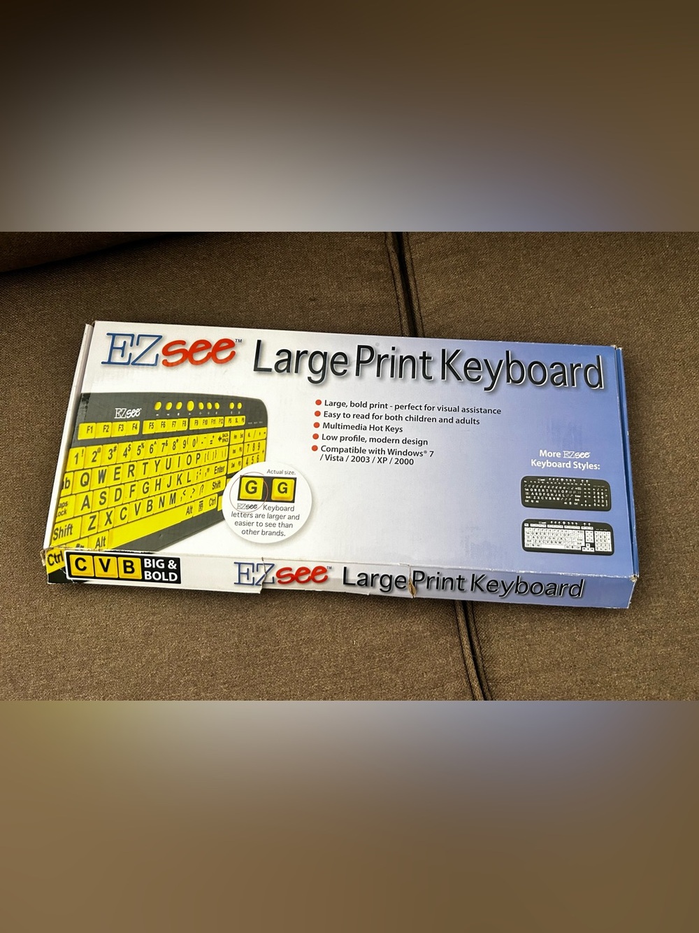 EZsee Large Print Keyboard - Yellow Keys